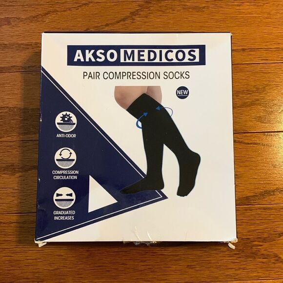 Akso Medicos Compression Socks Size 2XL Black 3 pair - Picture 1 of 9